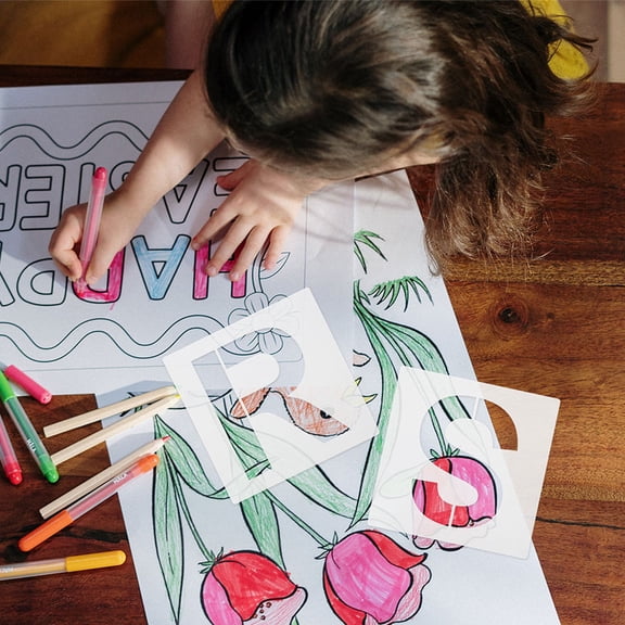 KONTONTY 36Pcs Letters Stencil for Diy Craft Projects Home Decoration Christmas Birthday