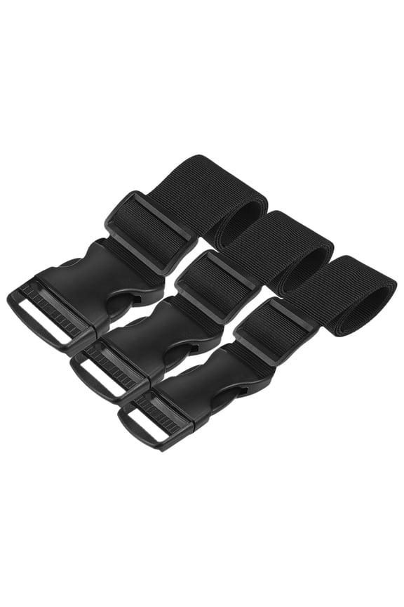 3Pcs Adjustable Buckle Straps For Luggage Binding And Backpack Extension 11.8X2.3X0.4In