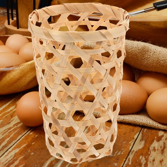 KONTONTY 3Pcs Bamboo Egg Basket Rustic Storage for Household Item and Decoration