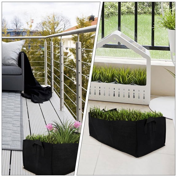 KONTONTY 3Pcs Black Planting Pouch Outdoor Plant Storage Bag for Healthier Root Growth