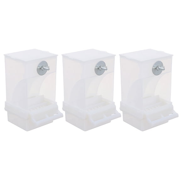 KONTONTY 3Pcs Transparent Automatic Bird Feeder Boxes with Hanging Hook for Backyard Bird Feeding