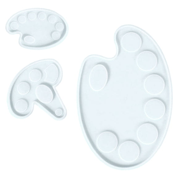 KONTONTY 3Pcs White Silicone Palettes Molds for DIY Crafting Resistant to Tearing Easy to Demold and Durable