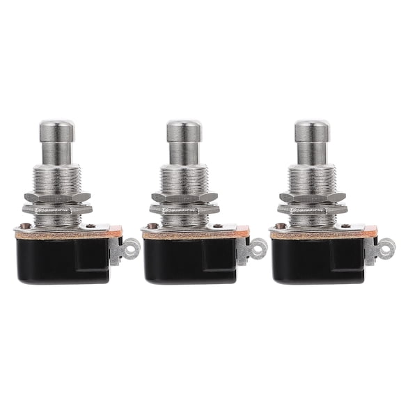KONTONTY 3Pcs Black Alloy Guitar Foot Switch Compact Metal Shell Durable Lightweight Instrument Fittings