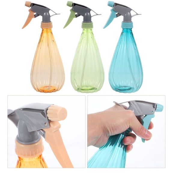KONTONTY Water Sprayer Bottle Assorted Color Plastic Practical Portable Refillable 3Pcs