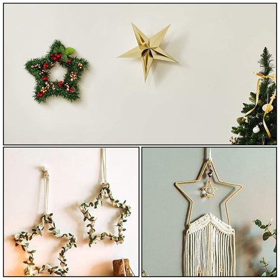 KONTONTY 3Pcs Golden Metal Macrame Hoop Durable Reusable Dream Catcher Ring for DIY Decor