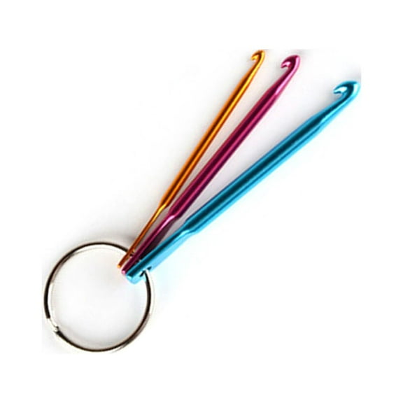 KONTONTY 3Pcs Mini Crochet Hooks in Aluminum for Travel and Daily Use by Craft Enthusiasts