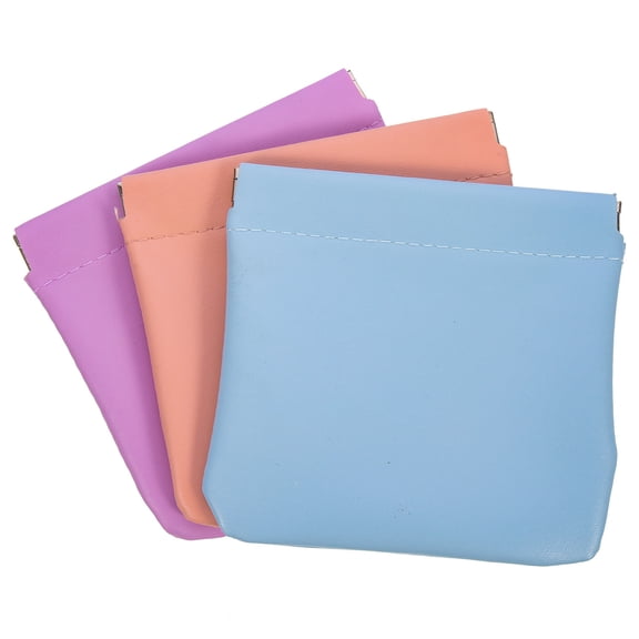 KONTONTY Assorted Color PU Pocket Cosmetic Pouch Small for Storage Use