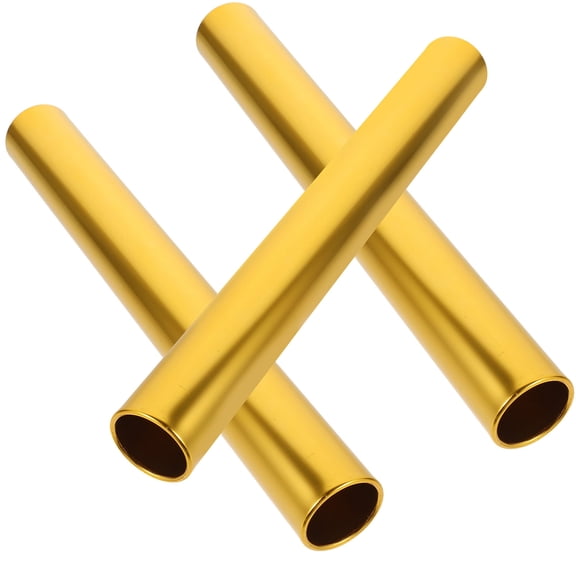 KONTONTY 3Pcs Relay Baton Equipment for Race Track Golden Aluminum Alloy Running Tools