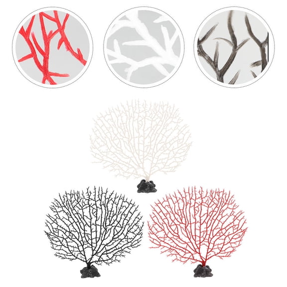 KONTONTY 3pcs Aquarium Landscaping Decor Coral Model Black Decoration for Aquarium Owners