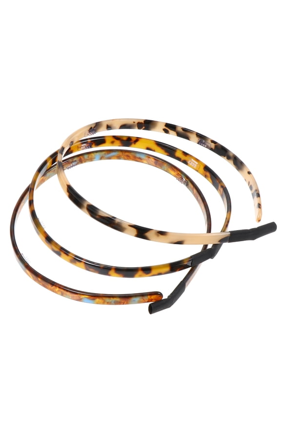 Assorted Color Tortoise Shell Headband Non-Slip Durable Comfortable for Home 3Pcs