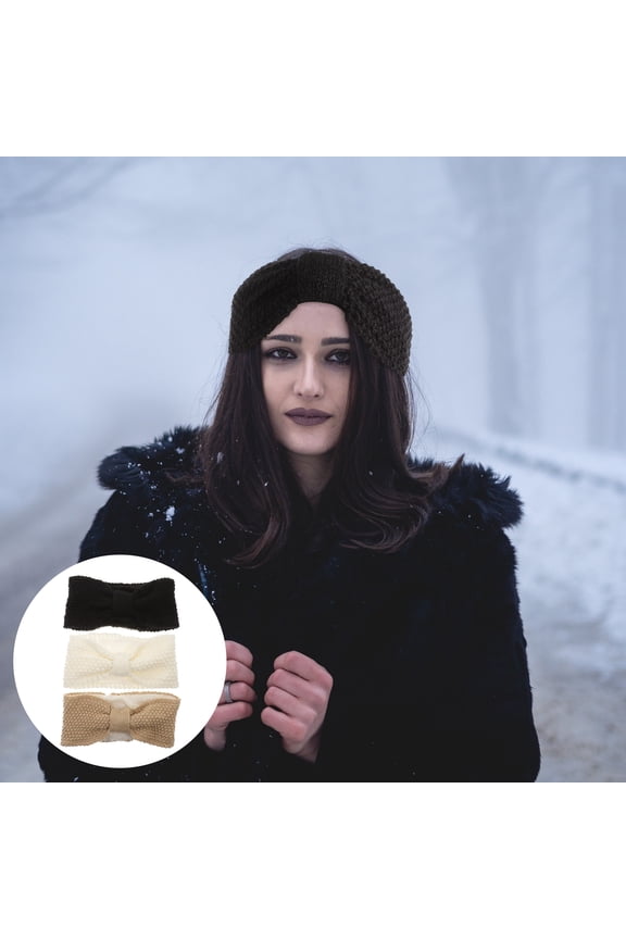 Crochet Knit Headband, Warm Winter Ear Muffs, Assorted Colors, 3Pcs