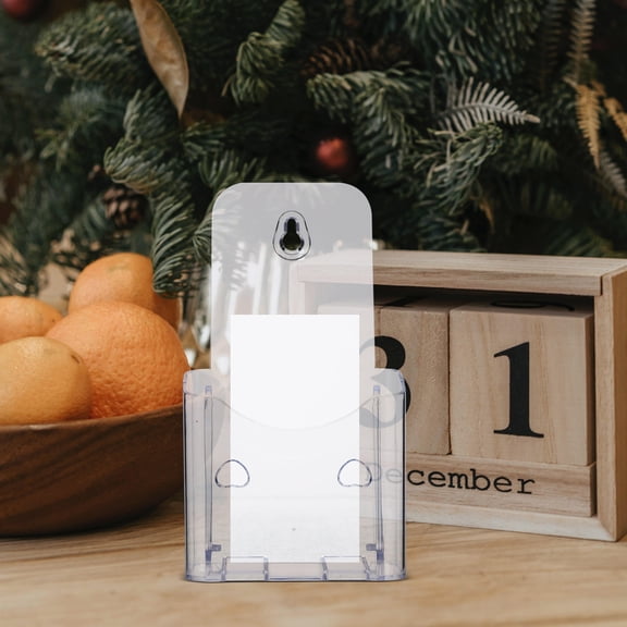 KONTONTY 3Pcs White Acrylic Brochure Display Stand for Home and Office Desktop Storage Use