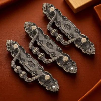 KONTONTY 3Sets Zinc Alloy Brown Door Knobs and Cabinet Handles for Home Use with Rust Resistant Finish