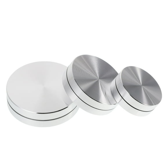 KONTONTY 3pcs Mini Aluminum Alloy Rotating Platform Small Display Turntable Base For Miniatures Sculptures Photography Turntable