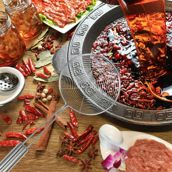 KONTONTY 3Pcs Stainless Steel Net Strainers for Kitchen Noodles Tea and Vegetable Preparation