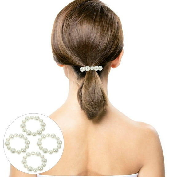 KONTONTY 4 Pcs Pearl Bracelet Hair Ties Women Bracelets Bridesmaid Girl