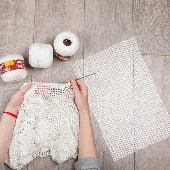 KONTONTY  4 Pcs Plastic Embroidery Mesh Crochet Projects Sewing White