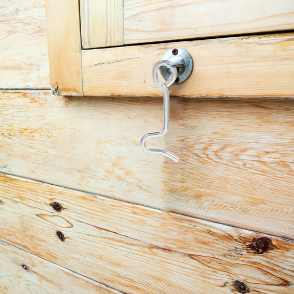 KONTONTY 4Sets Metal Door Hook Lock with Eye Latch for Windproof Door Safety