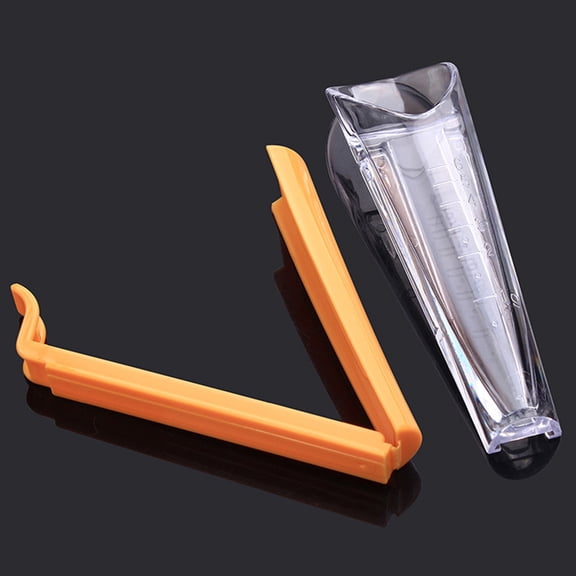 KONTONTY 4Sets Kitchen Yeast Measuring Cups Orange with Sealing Clip for Precise Baking Measurement