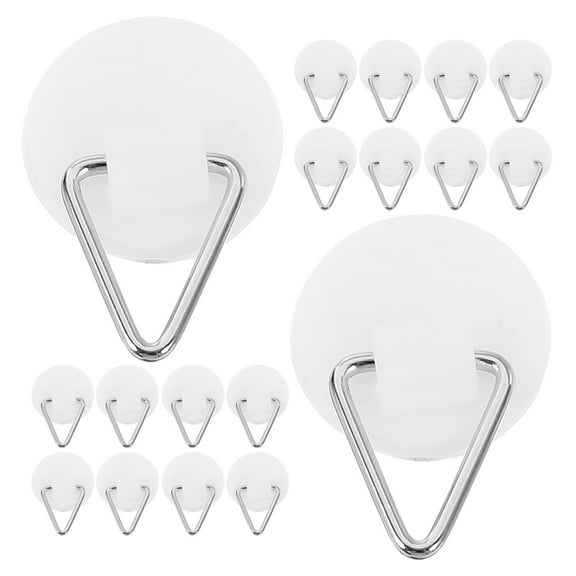 KONTONTY 40 Pcs Non-trace Nail Hooks Adhesive Plate Hanger Holders White