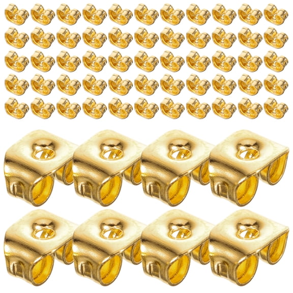 KONTONTY 400Pcs Small Screw Earring Backs Metal Stoppers for Hook Drooping Heavy Earrings