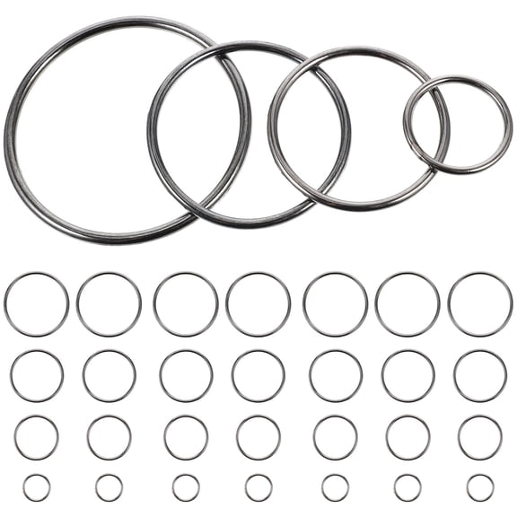 KONTONTY 40 Pieces Black Oxidized Heavy Duty O- with Buckles for Outdoor and Industrial Use