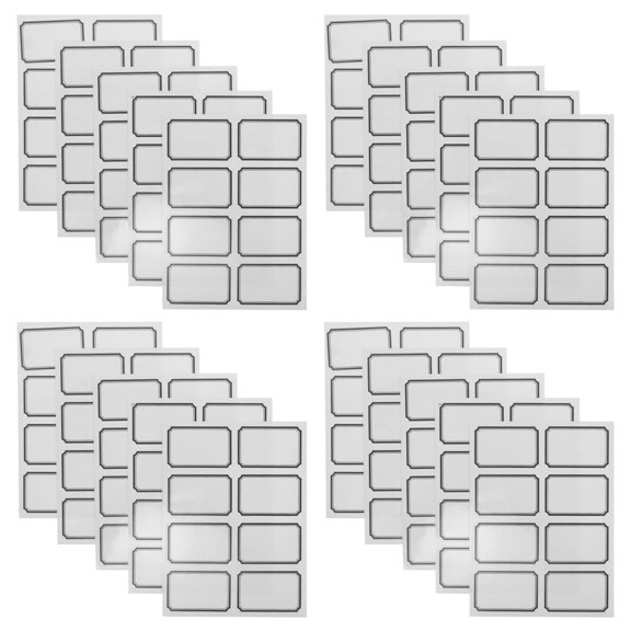 KONTONTY 40Sheets Transparent PVC Self Adhesive Writable Removable Labels for Home Organization and Packaging