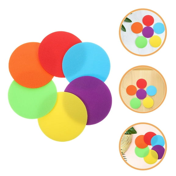 KONTONTY 40pcs Carpet Spot Markers for Classroom Floors Round Dot Marker Multicolor Reusable Carpet Spot Sitting Position Dots Circle Sitting Markers