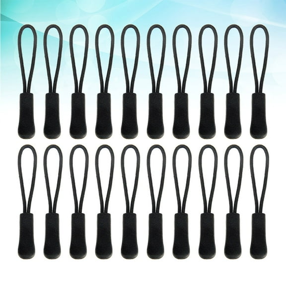 KONTONTY 40pcs Black Zipper Pull Rope Replacements for Luggage and Suitcases, Easy to Use for Daily Use