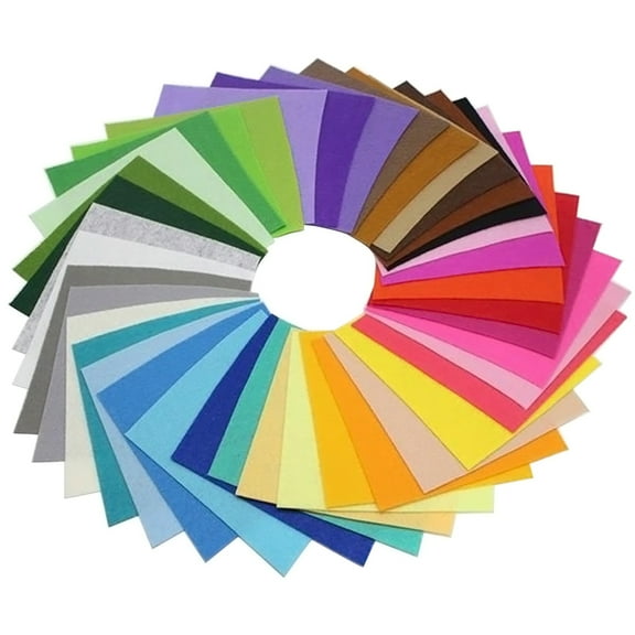 KONTONTY 40pcs Non-Woven Polyester Felt Fabric Squares for Crafting, Patchwork, Sewing Projects, and Material