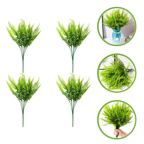 KONTONTY 4Pcs Fake Leaves Artificial Plastic Foliage for Lifelike Home Decor and DIY Projects