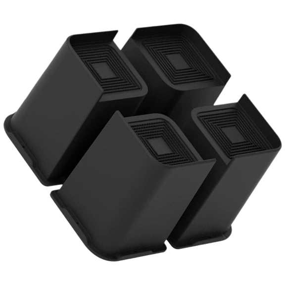 KONTONTY 4-Pack Black Bed Risers Furniture Lift Pads, PP Material, Easy to Install for Home and Office Use