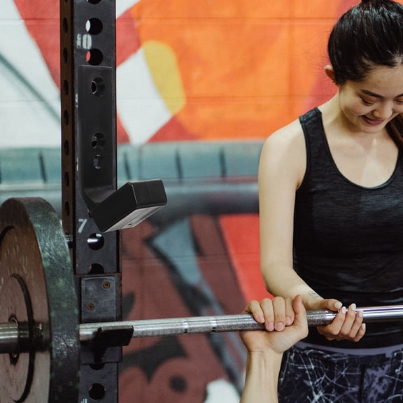 KONTONTY 4-Pack Black Wall Mounted Barbell Storage Rack with Heavy Duty Material for Fitness Gym Equipment