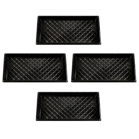 KONTONTY 4Pcs Black Hydroponic Grow Tray Plastic Plant Germination Tray for Garden Use