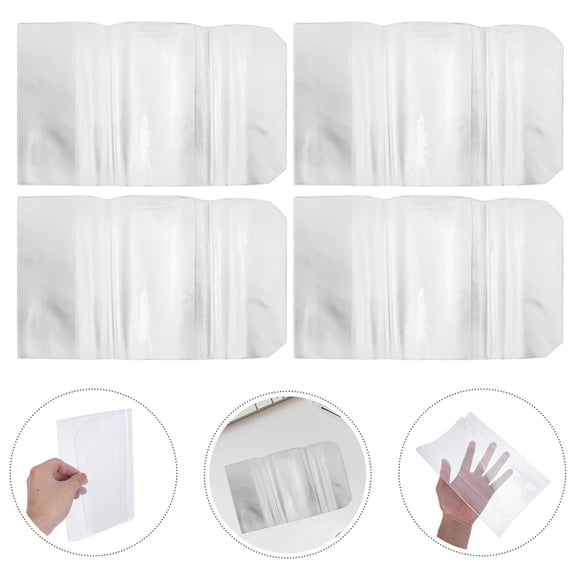 KONTONTY 4Pcs Clear Plastic Book Cover Protectors Waterproof Sleeve for Notebooks and Textbooks