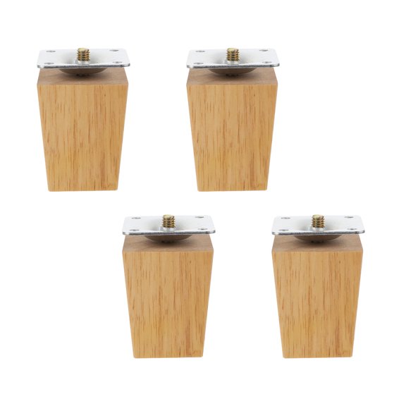 KONTONTY Set of 4 Natural Wood Table Legs 10x5x4 Inches Furniture Replacement Parts