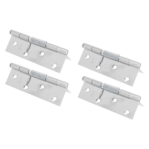 KONTONTY 4Pcs Folding Door Hinge Plated Silver Stainless Steel Easy Install for Home Cabinets and Closets