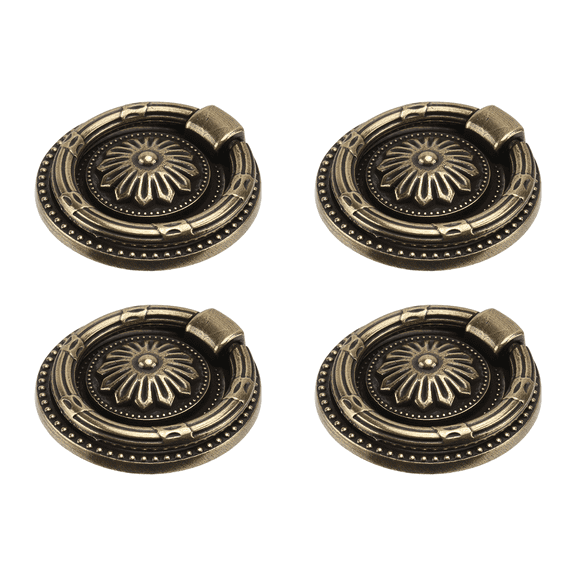 KONTONTY 4Pcs Wardrobe Door Handle Coffee Antique Style Sturdy Easy Install Pull