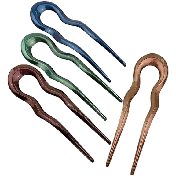 KONTONTY Secure U-Shaped Hair Forks Assorted Color Pc Material Suitable for Various Updo Hairstyles