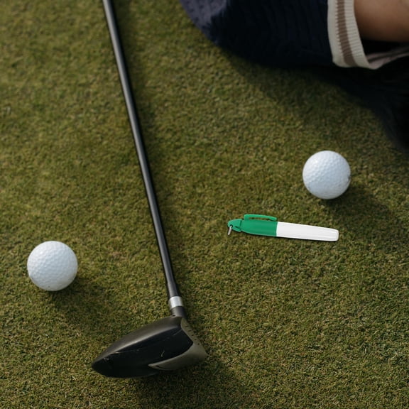 KONTONTY Golf Ball Marker Pen Green ABS Lightweight Precision Tool 4Pcs