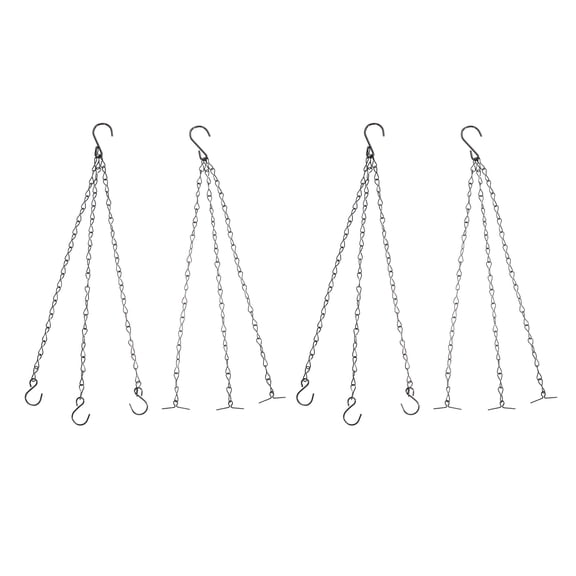 KONTONTY 4-Pack Heavy Duty Iron Flower Basket Hanging Chains for Garden Pot Hanger Accessories