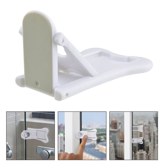 KONTONTY 4Pcs Sliding Door Security Lock White ABS for Children and Hotel Safety