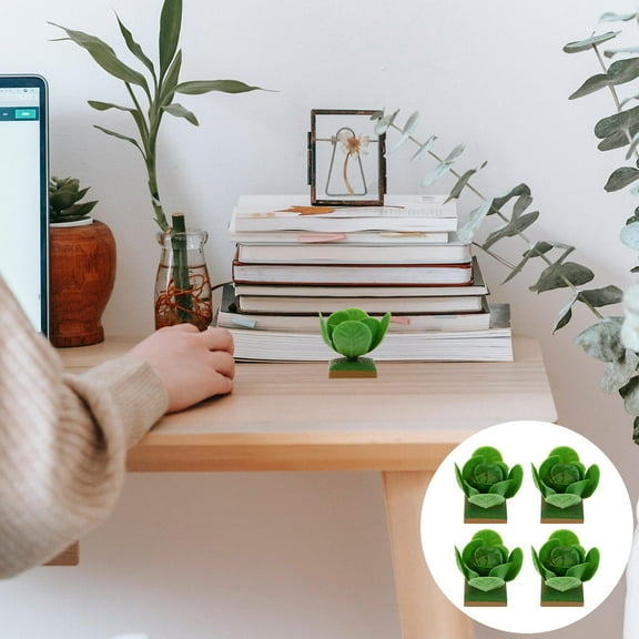 KONTONTY 4Pcs Imitation Cabbage Figurine Plastic Indoor Play Garden Scene Layout