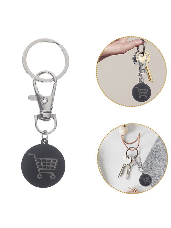 Black Stainless Steel Trolley Token Key , Compact and , Set of 4 Pieces