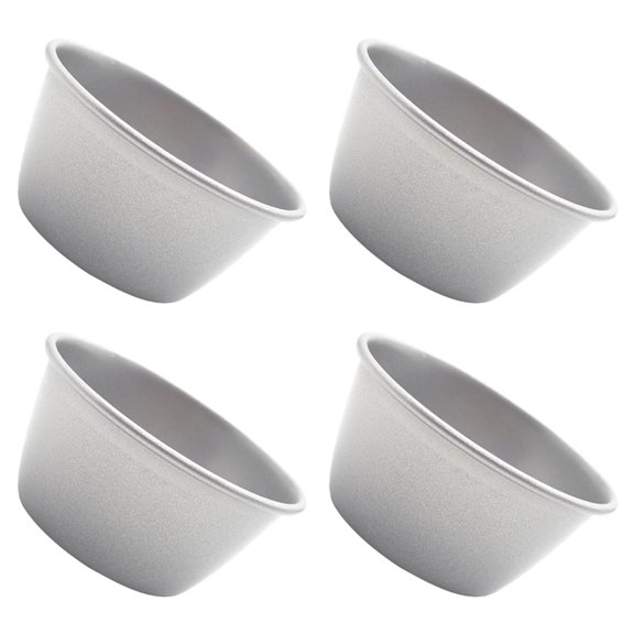 KONTONTY Set of 4 Portable Non-Stick Baking Cups Pudding Molds for Easy Baking and Dessert Preparation