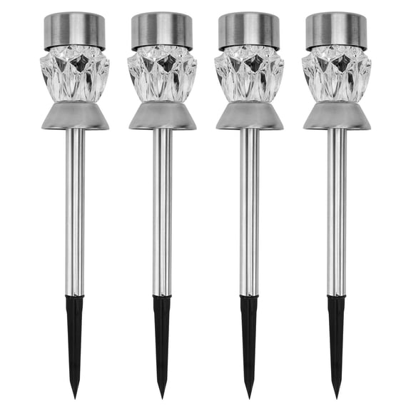 KONTONTY 4Pcs Solar Garden Light Color Changing Pathway Lights for Family in White