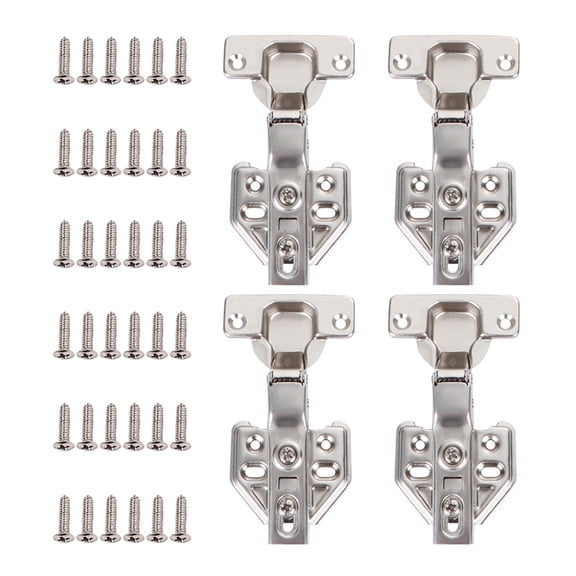KONTONTY 4Pcs Stainless Steel Cabinet Hinges with Soft Close Feature for Quiet Smooth Kitchen Doors