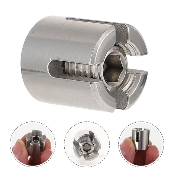 KONTONTY 4Pcs Stainless Steel Rope Connector Cross Cable Clamp for Wire Fixing and Gardening Use Plated Silver
