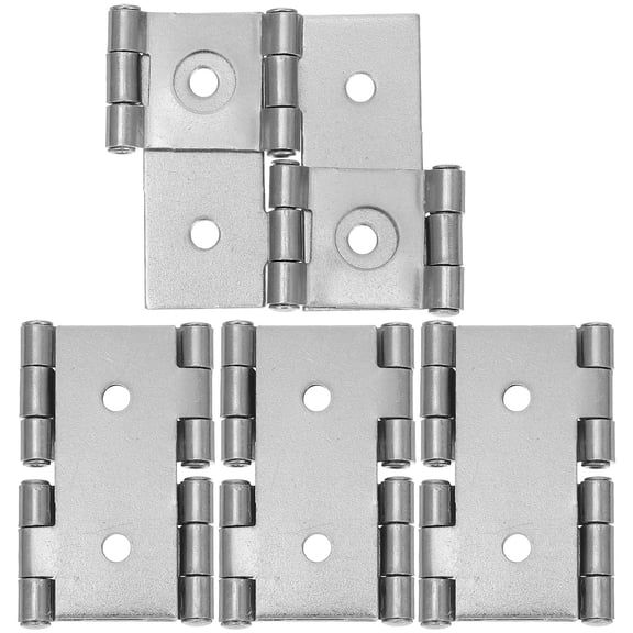 KONTONTY 4Pcs Heavy Duty Plated Silver Iron Double Swing Hinges Ideal for Exterior Door and Gate Use