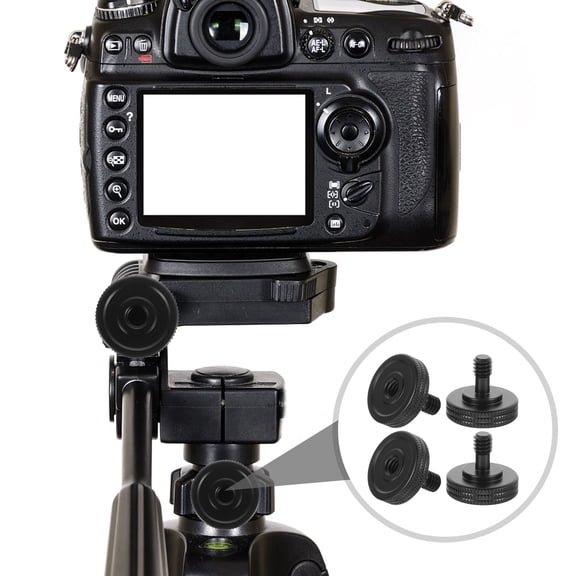 KONTONTY 4Pcs 1 4 Inch Black Thumb Screw Camera Mount Parts Replacement for Tripod Bracket